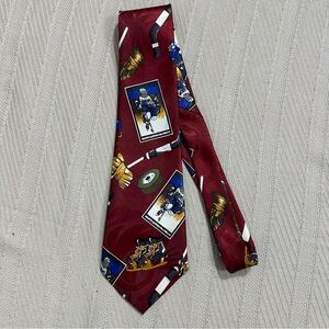 Vintage men's hockey‎ necktie by Renaissance, pucks, sticks, ice hockey